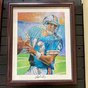Signed NFL football memorabilia of Dan Marino Miami Dolphins #13 Framed Copy